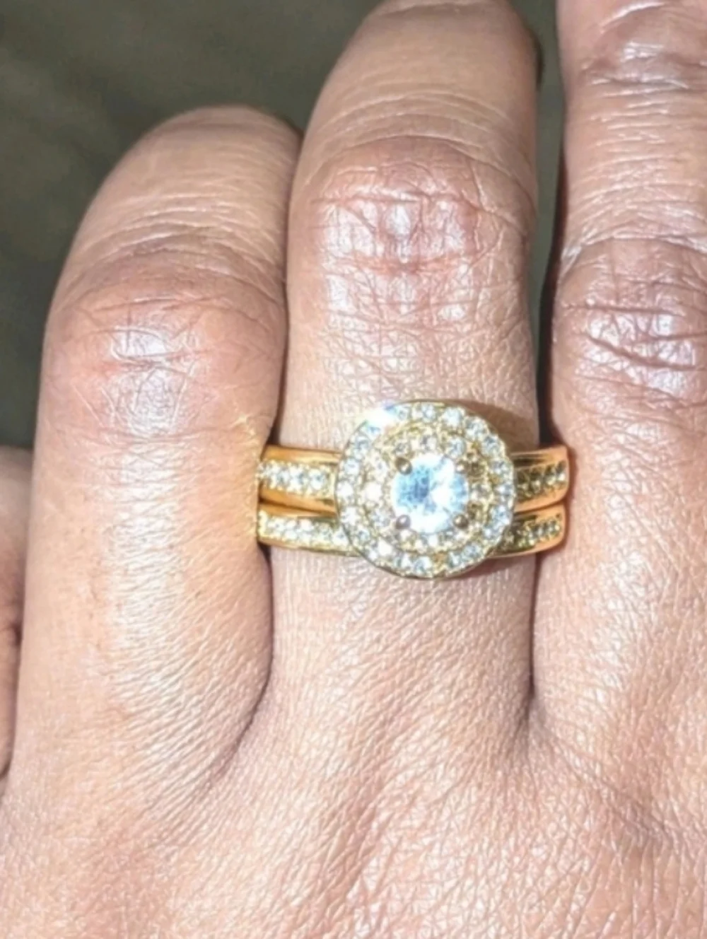 Womens 5ct Round Cut Lab Created Diamond Two piece Wedding Set Sz 9